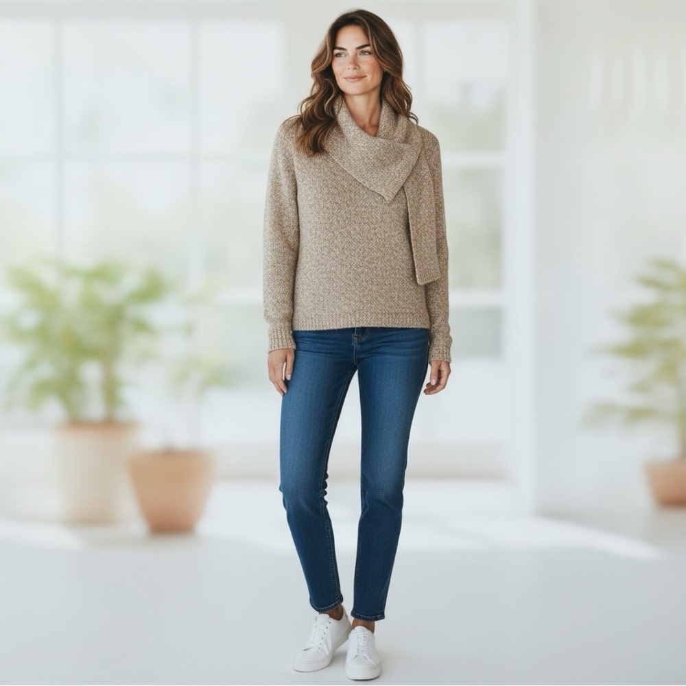 Sutton Studio Cozy wool Beige Women's Sweater